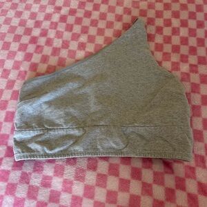 Gray One-Shoulder Top